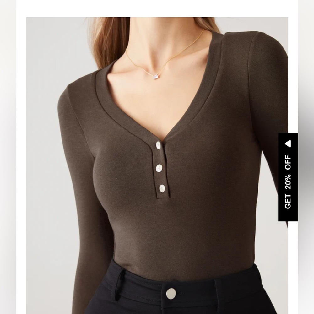 OGL Eco-Mousse®2.0 Quarter Henley Brami Top - Picture 6 of 10